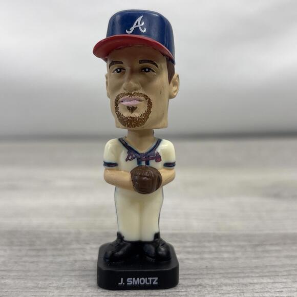 Other - 2002 J. Smoltz Atlanta Braves Mini Bobble Head MLB Baseball FotoBall 3”
